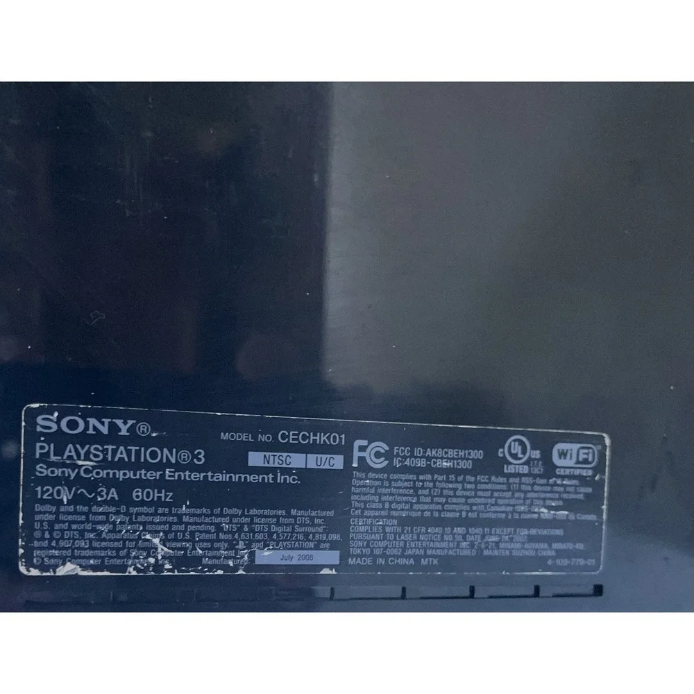 Sony PlayStation 3 PS3 Console + Power Cord CECHK01 Parts Or Repair Red Light